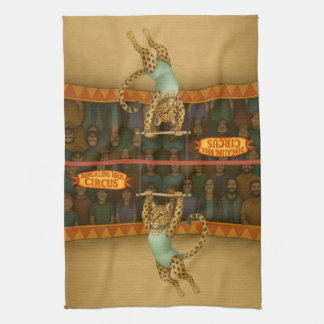 Linge De Cuisine Leopard on a trapeze