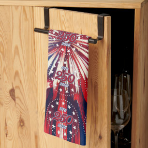 Linge De Cuisine Les 250 ans d'Amérique 1776-2026 Feux d'Artifice R
