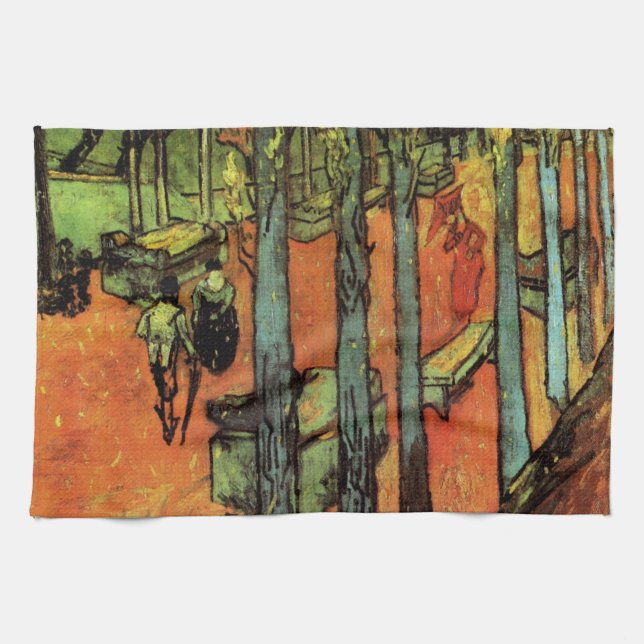 Linge De Cuisine Les Alyscamps, Feuilles d'automne de Vincent van G (Horizontal)