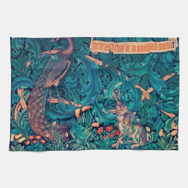 Linge De Cuisine Les animaux dans la forêt, William Morris (Horizontal)