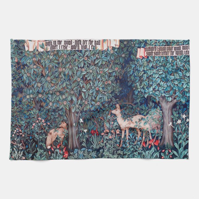 Linge De Cuisine Les animaux dans la forêt, William Morris (Horizontal)