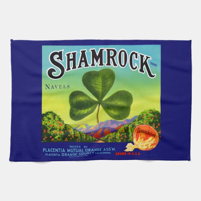 Linge De Cuisine Les années 1930 étiquette  Shamrock Navel Oranges (Horizontal)