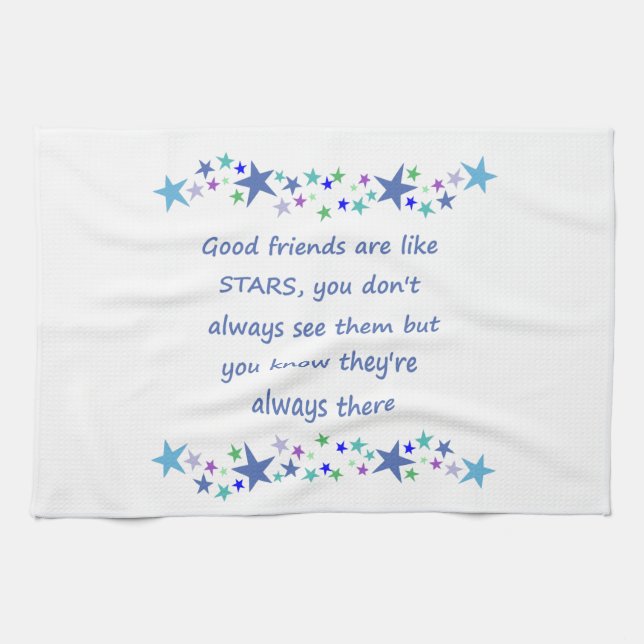 Linge De Cuisine Les bons amis sont comme Stars Inspirational Citat (Horizontal)