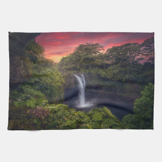Linge De Cuisine Les cascades | Rainbow Falls, Hilo, Hawaii (Horizontal)