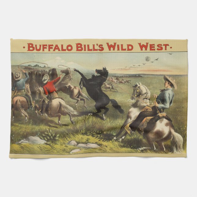 Linge De Cuisine Les Chevaux de l'Ouest sauvage de Buffalo Bill (Horizontal)