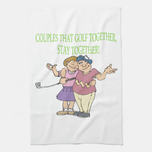 Linge De Cuisine Les couples qui jouent au golf ensemble restent