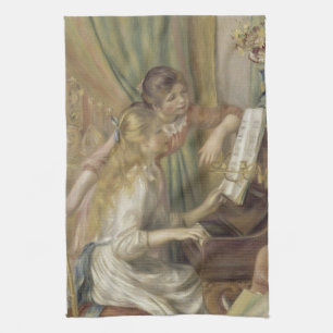 Linge De Cuisine Les filles à la peinture impressionniste de piano 