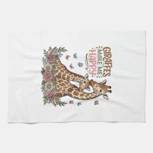 Linge De Cuisine Les girafes me rendent heureux, design de chemise 