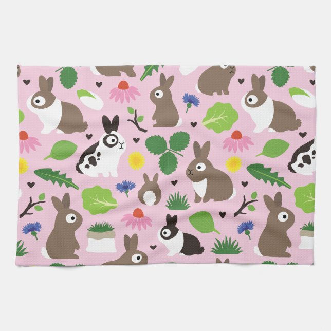 Linge De Cuisine Les lapins et leurs cures (Horizontal)