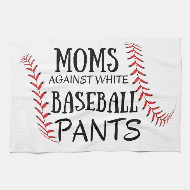 Linge De Cuisine Les mamans contre les pantalons de baseball blanc (Horizontal)