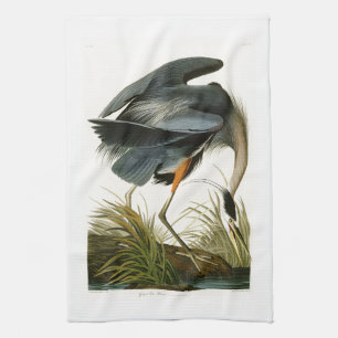 Linge De Cuisine Les oiseaux de John Audubon de héron de grand ble