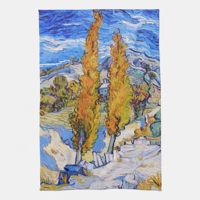 Linge De Cuisine Les peupliers de Saint-Rémy, Van Gogh (Vertical)