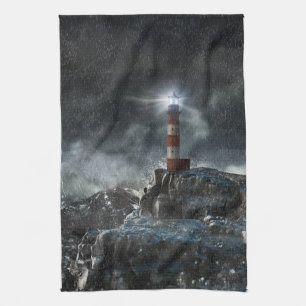 Linge De Cuisine Les phares   Phare dans la tempête