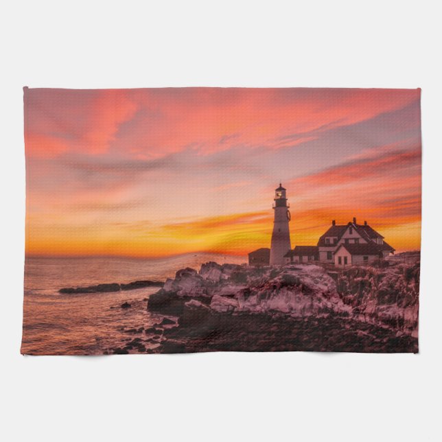 Linge De Cuisine Les phares | Portland Head Cape Elizabeth Maine (Horizontal)