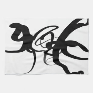 Linge De Cuisine Les Plongeurs : Noir et Blanc Abstrait