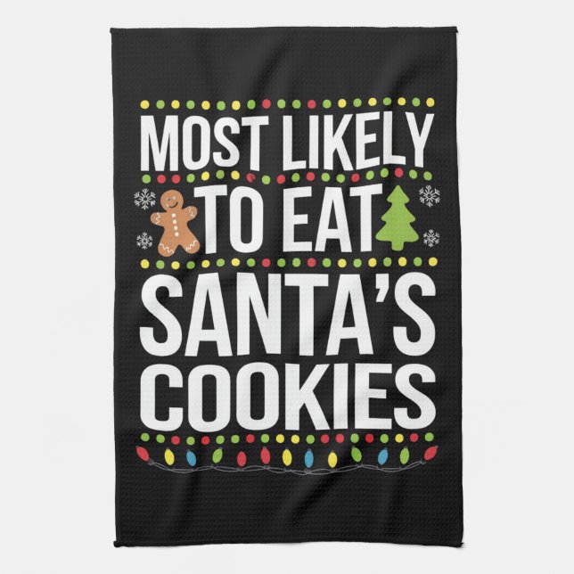 Linge De Cuisine Les Plus Susceptibles De Manger Santas Cookies Noë (Vertical)