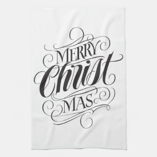 Linge De Cuisine Lettrage religieux de calligraphie de Joyeux Noël