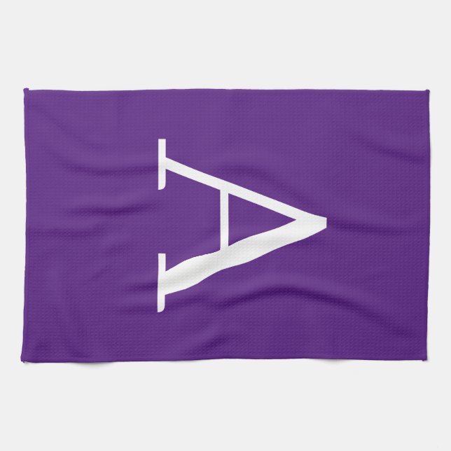 Linge De Cuisine Lettre initiale Monogramme Style moderne violet (Horizontal)