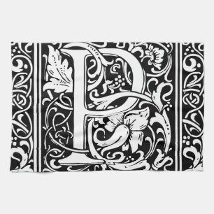 Linge De Cuisine Lettre P Monogramme médiéval Art Nouveau