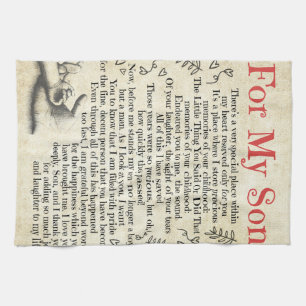 Linge De Cuisine Lettre personnalisée à mon fils, anniversaire