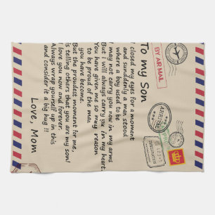 Linge De Cuisine Lettre personnalisée à mon fils de maman