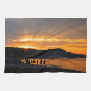 Linge De Cuisine Lever Du Soleil Sur La Promenade Des Anglais