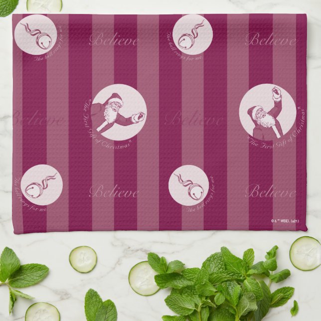 Linge De Cuisine L'Express polaire | Motif du Père Noël rayé (Plié)