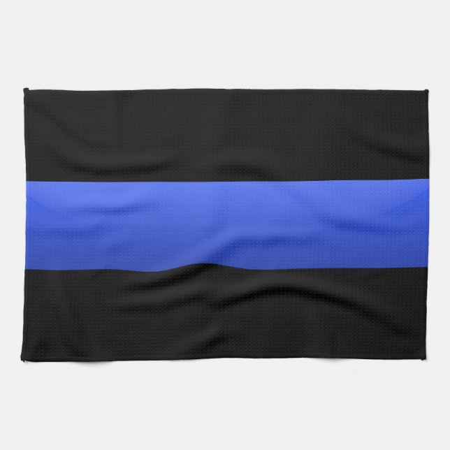 Linge De Cuisine Ligne bleue mince (Horizontal)
