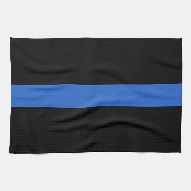 Linge De Cuisine Ligne Bleue Mince Drapeau symbole de solidarité po (Horizontal)