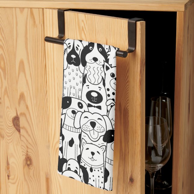 Linge De Cuisine Ligne d'art graphique Dessin Dessin Dessin Dessin  (Pliage en tiers)