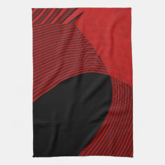 Linge De Cuisine Lignes modernes rouge et noir
