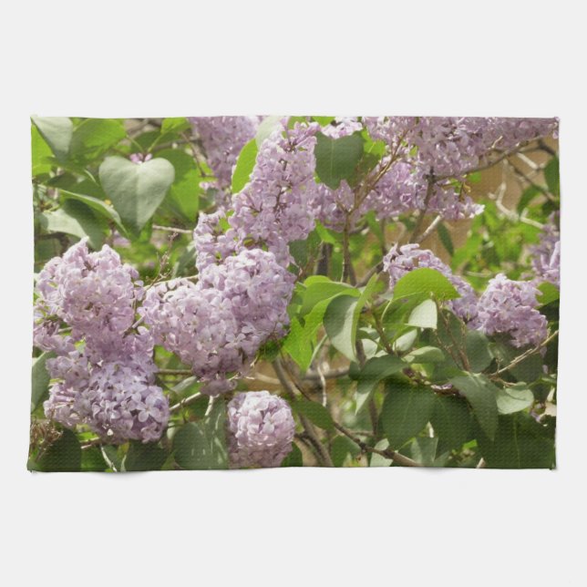 Linge De Cuisine Lilac Bush Belles fleurs de printemps violettes (Horizontal)