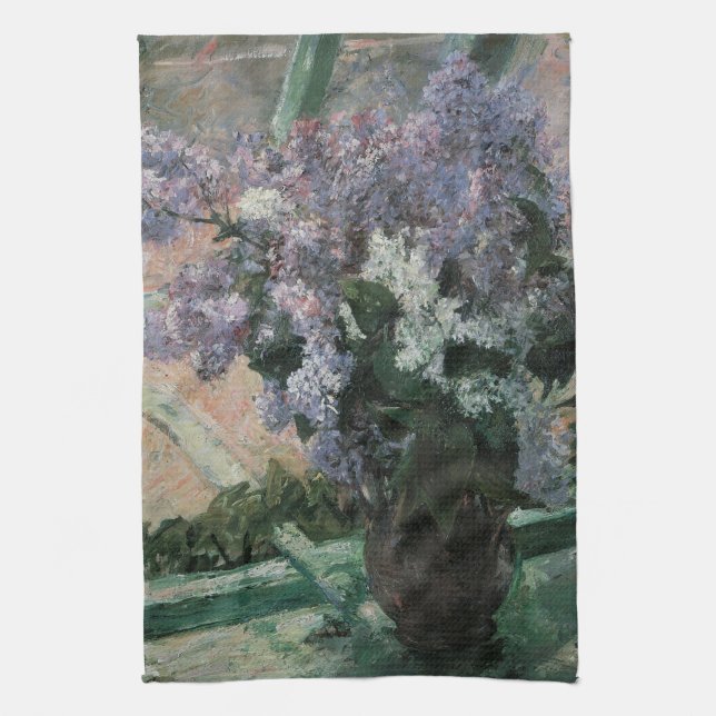 Linge De Cuisine Lilacs dans une fenêtre par Mary Cassatt, Art Vint (Vertical)