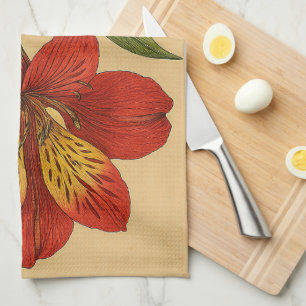 Linge De Cuisine Lily péruvien vintage sur papier patiné