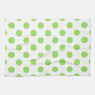Linge De Cuisine Lime et pois blancs