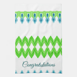 Linge De Cuisine Lime vert et turquoise