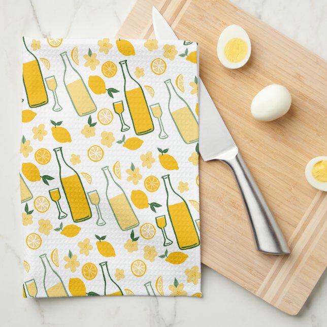 Linge De Cuisine Limoncello Lemonade Lemons mignons Dessin Croquis (Quart Plié)