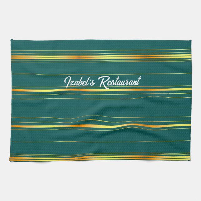 Linge De Cuisine Linge Luxe Moderne Green Gold Texture Collection (Horizontal)