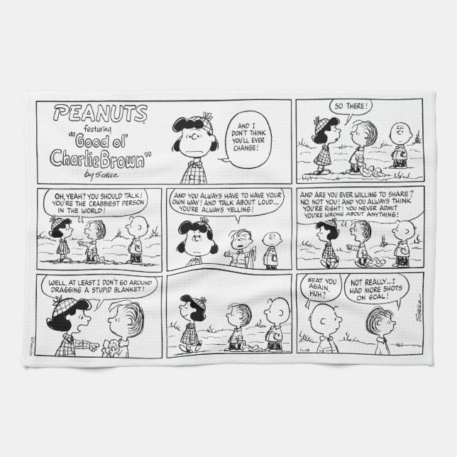 Linge De Cuisine Linus raconte Lucy Elle est Crabby (Horizontal)