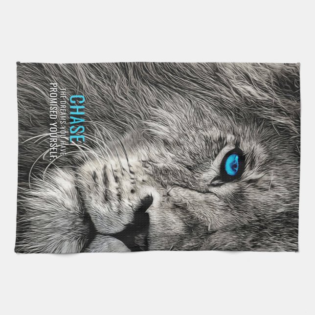 Linge De Cuisine Lion Chase tes rêves (Horizontal)