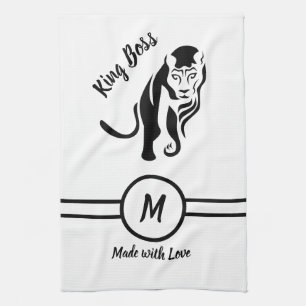 Linge De Cuisine Lion Lion Lion, roi noir