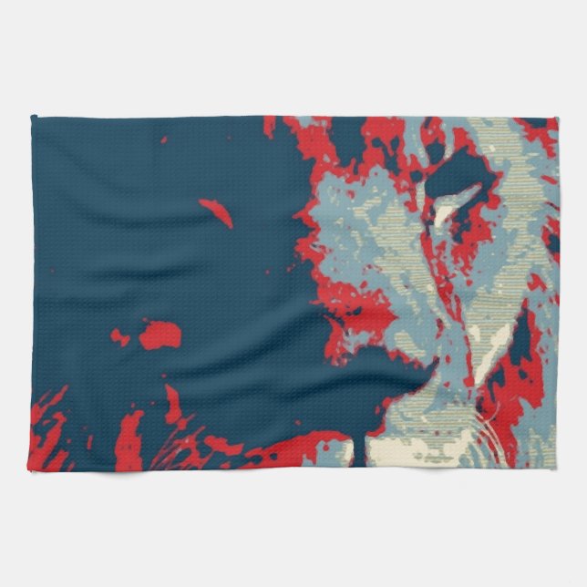 Linge De Cuisine Lion Pop Art (Horizontal)