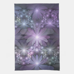 Linge De Cuisine Lit de fleurs Art Fractal Abstrait tendance brilla
