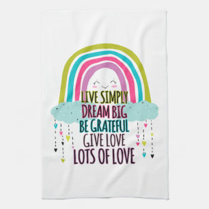 Linge De Cuisine Live Simply Dream Big Be Grateful Give Love