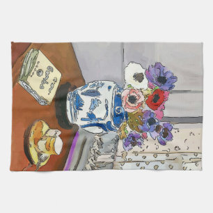 Linge De Cuisine Livre Gumbo, Fleurs, Vase, après Matisse