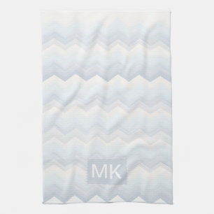 Linge De Cuisine L'océan ombrage l'aquarelle Chevron