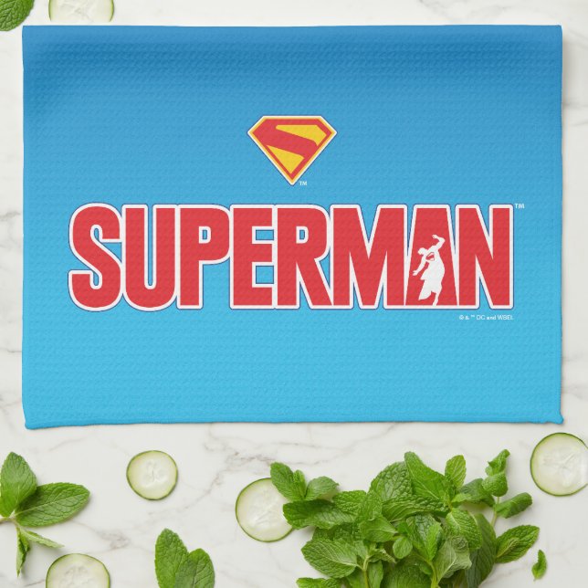 Linge De Cuisine Logo classique Superman Bold (Plié)