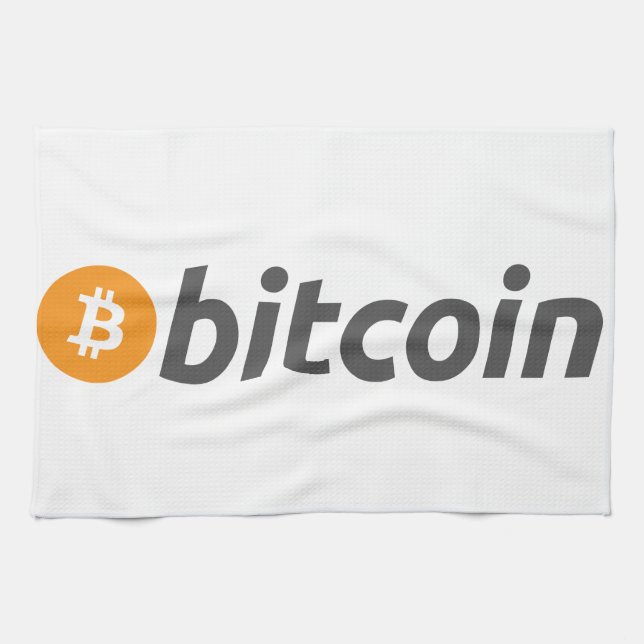 Linge De Cuisine Logo de Bitcoin + texte (Horizontal)