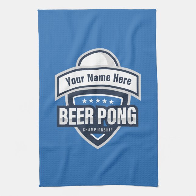 Linge De Cuisine Logo de championnat de Beer Pong personnalisable (Vertical)
