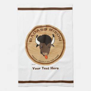 Linge De Cuisine Logo de la ferme de bisons de Badass